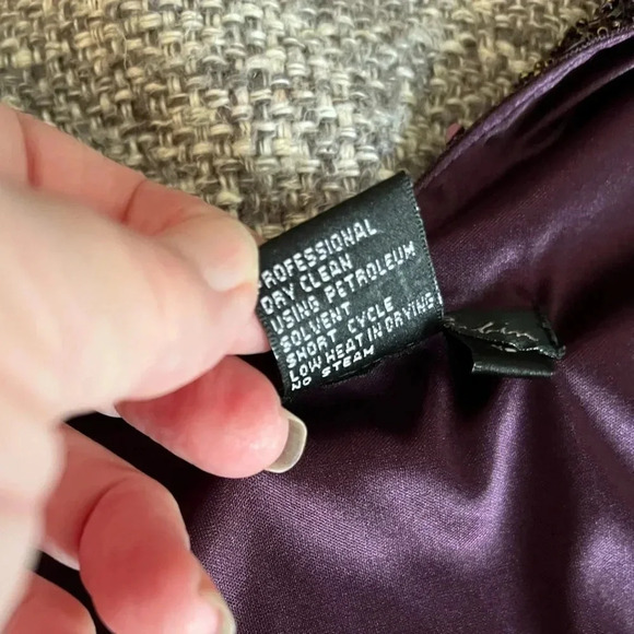 Beaded Silk Gown Dress Flowy Lillie Rubin Chiffon Skirt Eggplant Color Size 12 - Picture 10 of 12